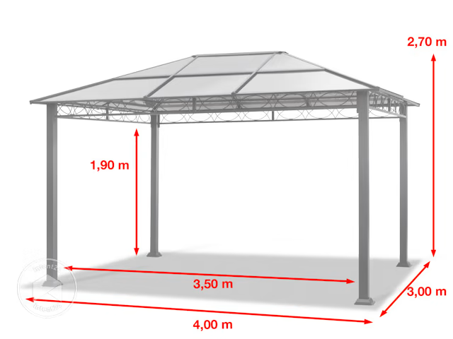 Tonnelle de jardin, Paradise Deluxe, 3×4 m