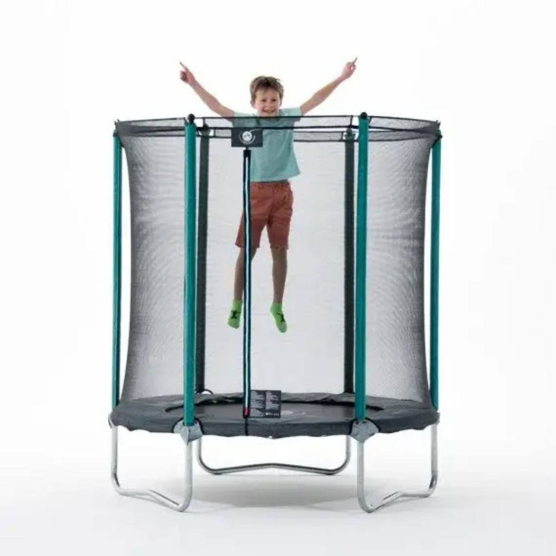 Trampolino rotondo da 180 cm con rete di sicurezza 