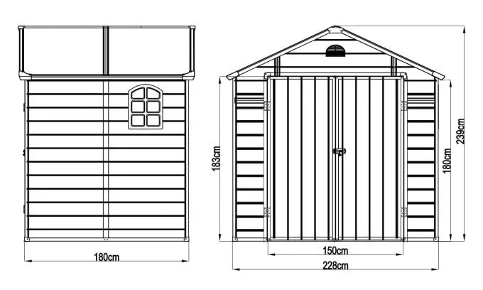 Casetta da giardino CHESTER - 4,10 m²