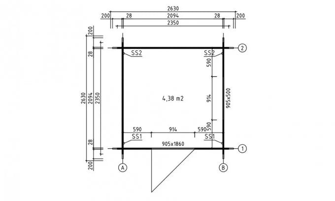 Capanno da giardino LIMA - 4,38 m²