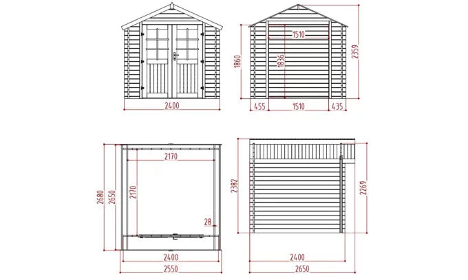 PLOUHA Capanno da giardino 4,71 m²