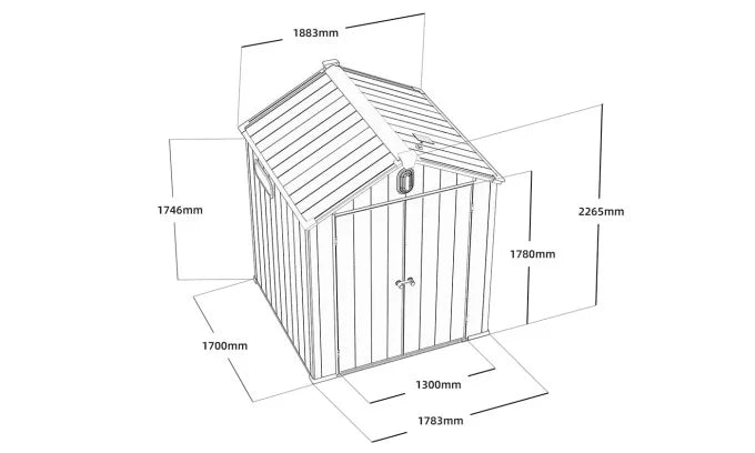 Casetta da giardino BERYL - 3,03 m²