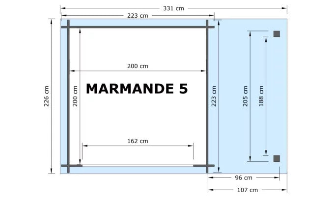 Abri de Jardin MOKKA - 3,98m²