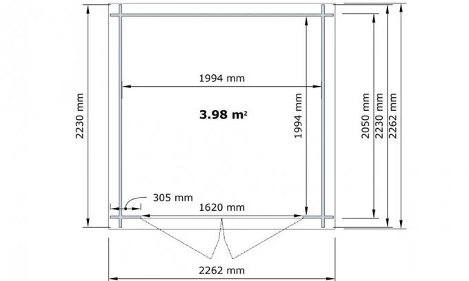 Casetta da giardino JONZAC incompiuta, 4 m2