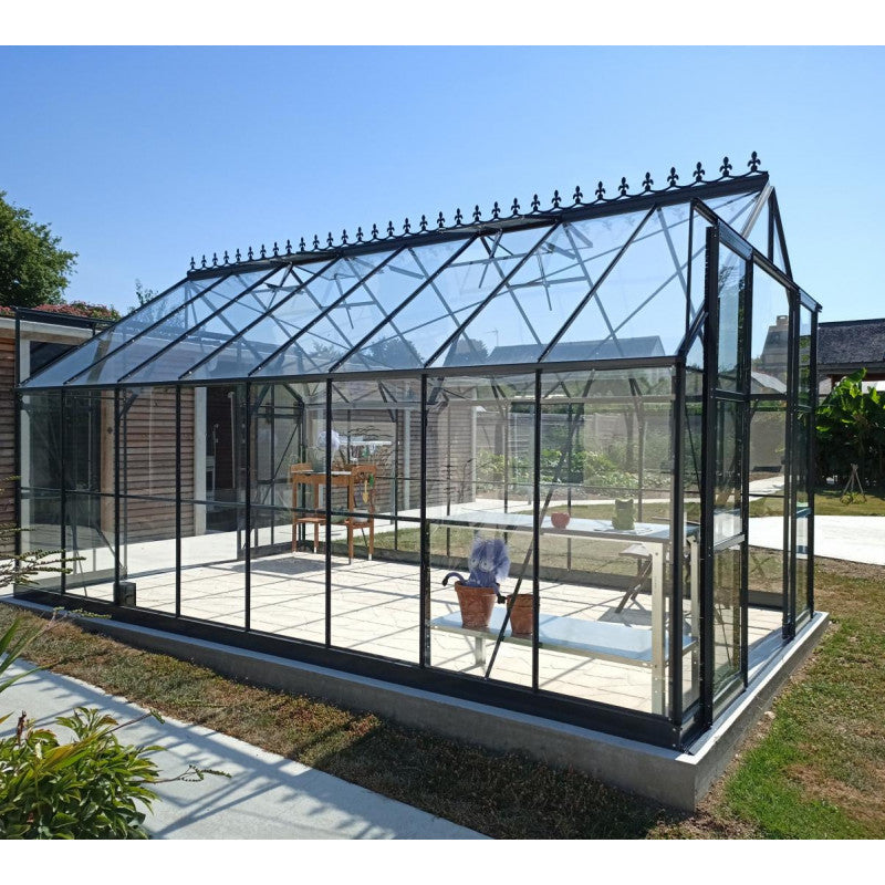 Serre de Jardin 14,52m² en Aluminium Anthracite et Verre Trempé 4mm - Prima